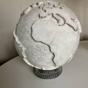Space Age plaster globe in relief 1960 XXL