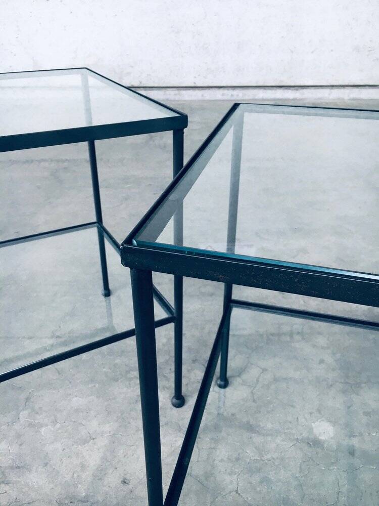 Minimalist Two-Tier Side Tables, Belgium, 1960s, Set of 2