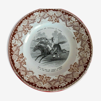 Assiette parlante ancienne Naissances en Octobre Opaque Lunéville Diam. 20 cm