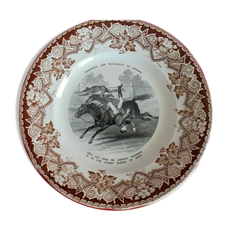 Old talking plate Births in October Opaque Lunéville Diam. 20 cm
