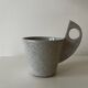 80s/90s design tea set, speckled ceramic, teapot + 6 cups.