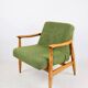 Vintage armchair GFM 300-202 designed by J. Kedziorek, 1970s loft style, green boucle - 2 pieces available.