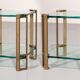 Peter Ghyczy side or coffee tables T24 double glass 70s design 45x45x45