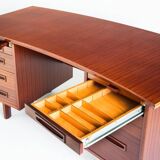 Mid-century desk with drawers and trays. Scandinavian style. France, 60