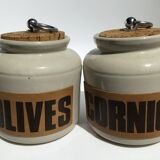 2 pots grayed sandstone large size cork lid