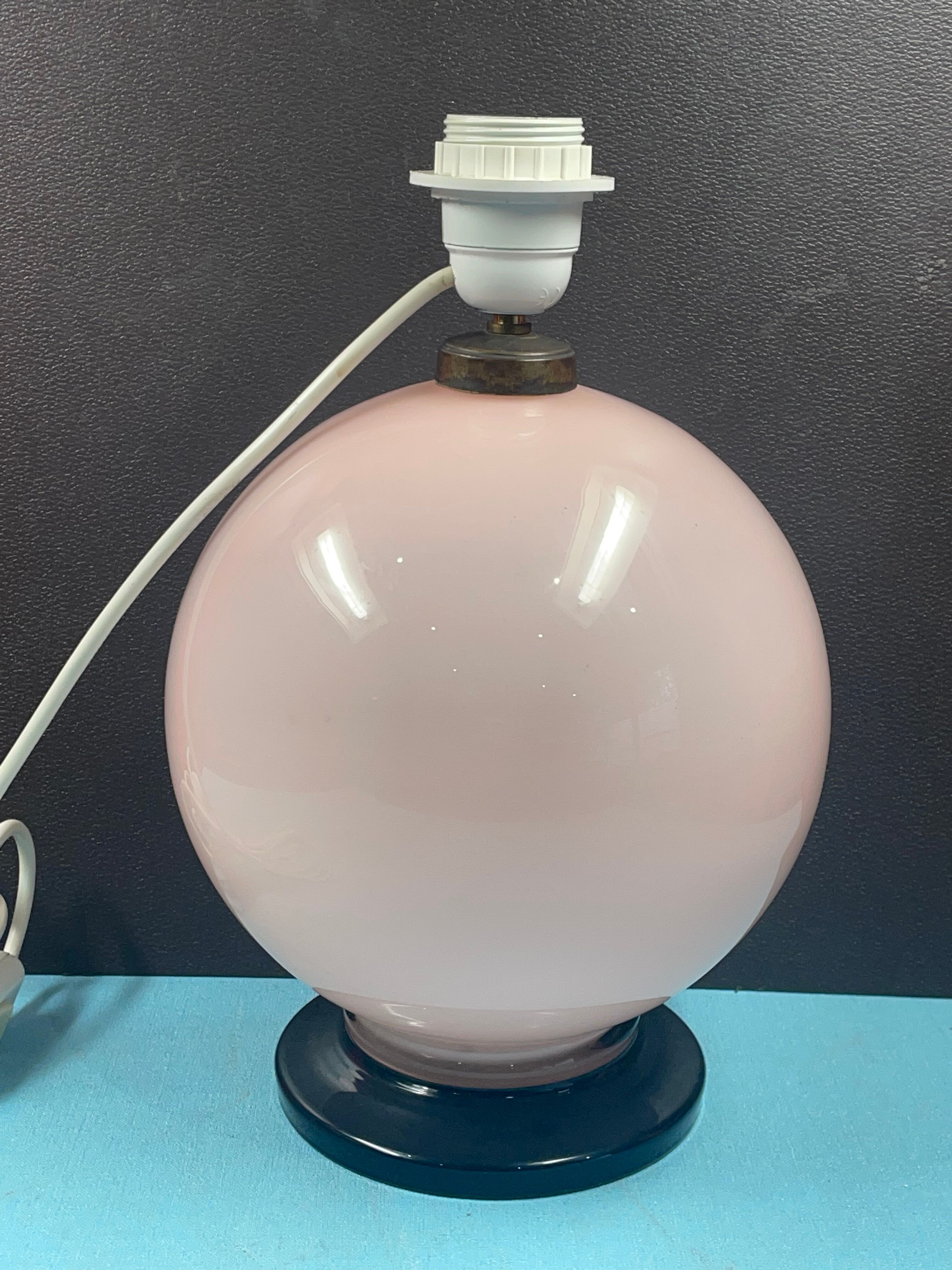 Pink sphere lamp stand