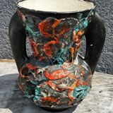 Rocaille Amphora Vase - Fat Lava Origin Vallauris or West Germany H 28 cm