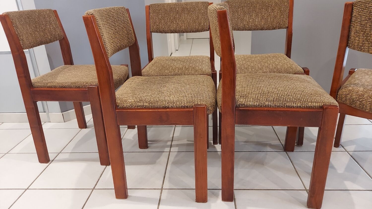 Suite of 6 vintage Baumann dining chairs 1970