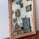 Rectangular rattan mirror/old rattan mirror