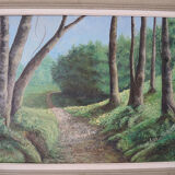 Old oil on wood painting signed and framed