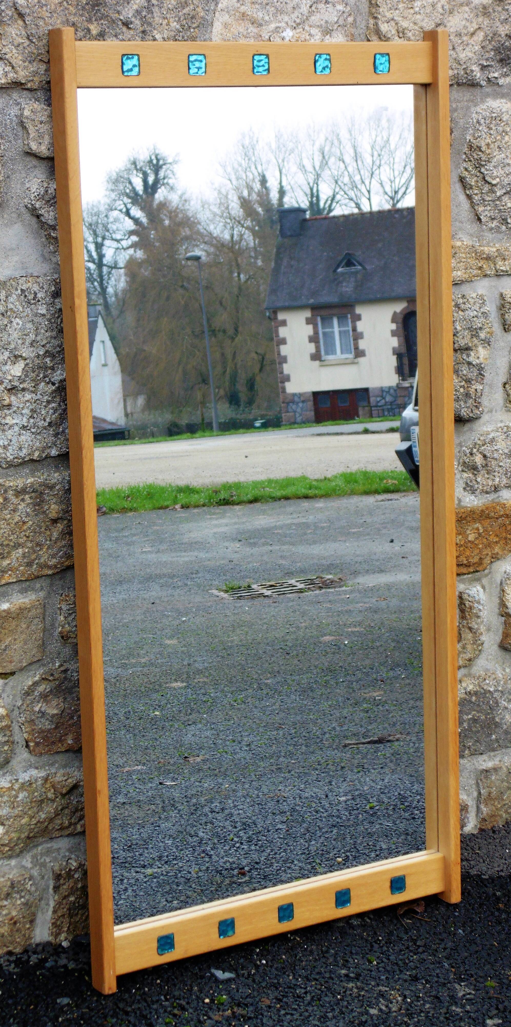 Vintage Scandinavian teak mirror Froseke Nybrofabriken 60s