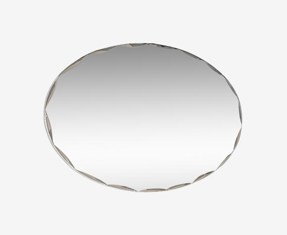 Miroir ovale biseauté art déco 84x58cm