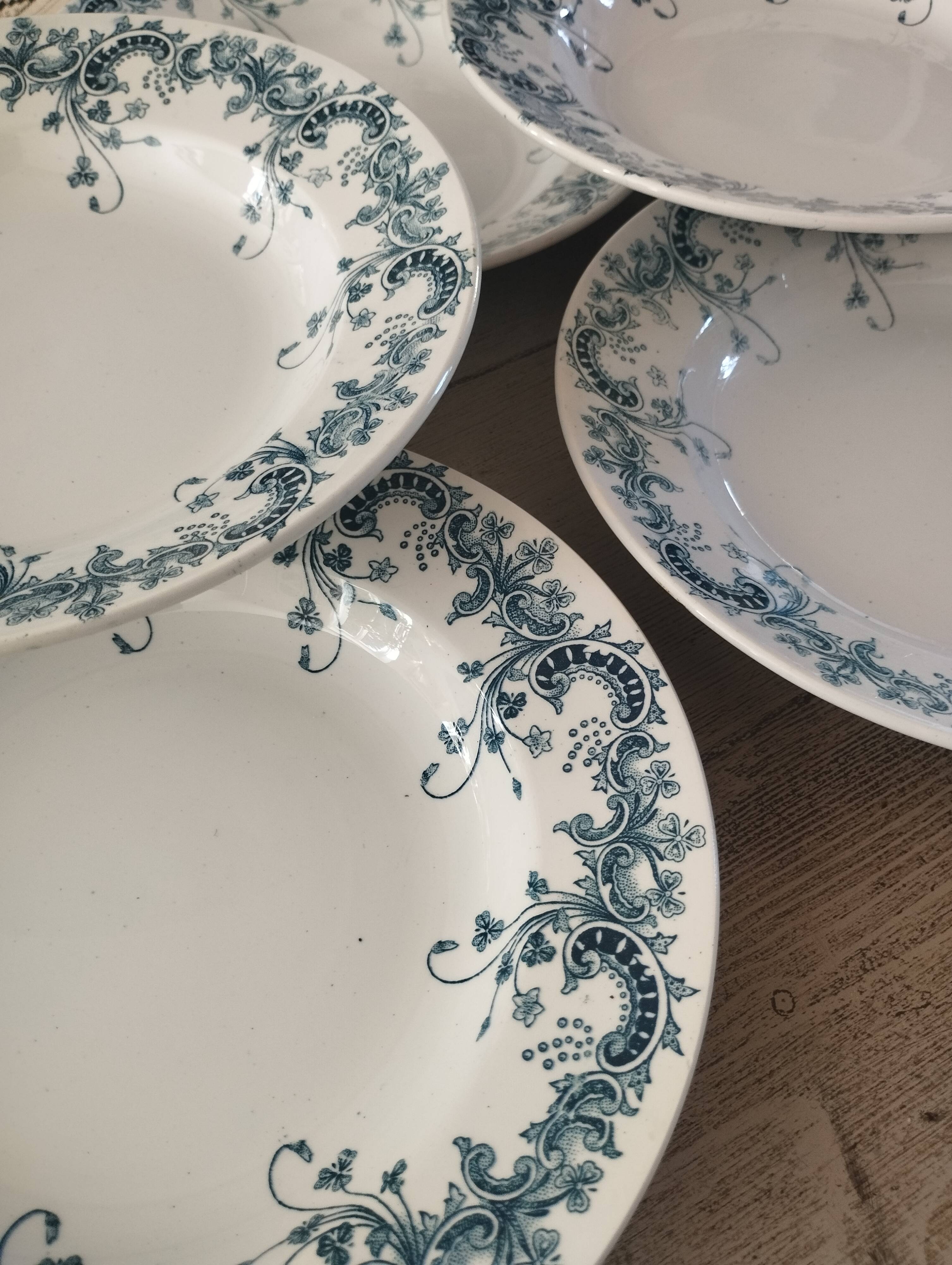 « Byzantin » - 6 assiettes creuses terre de fer St-Amand & Hamage