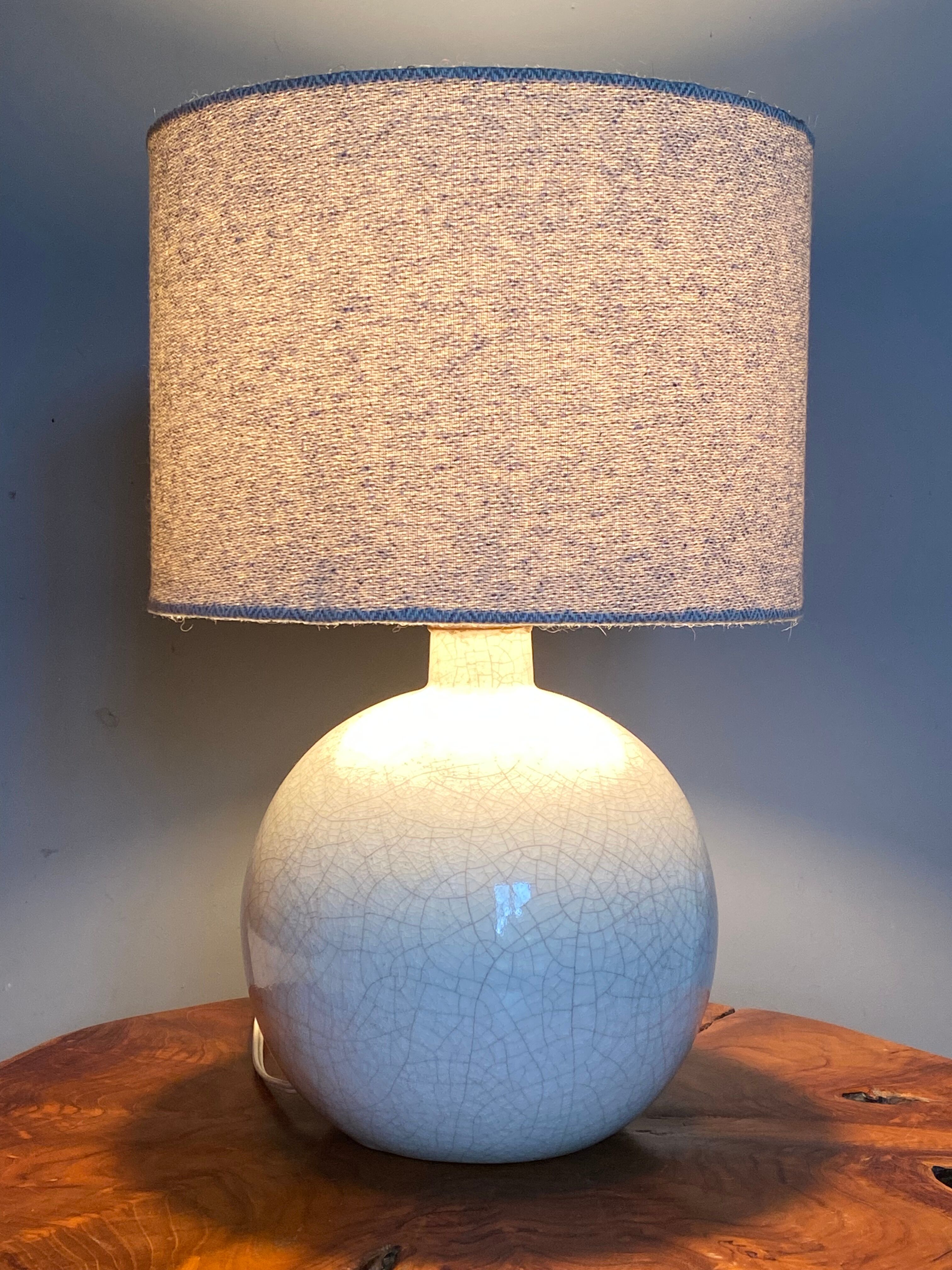 Cracked ceramic ball lamp art deco 1930
