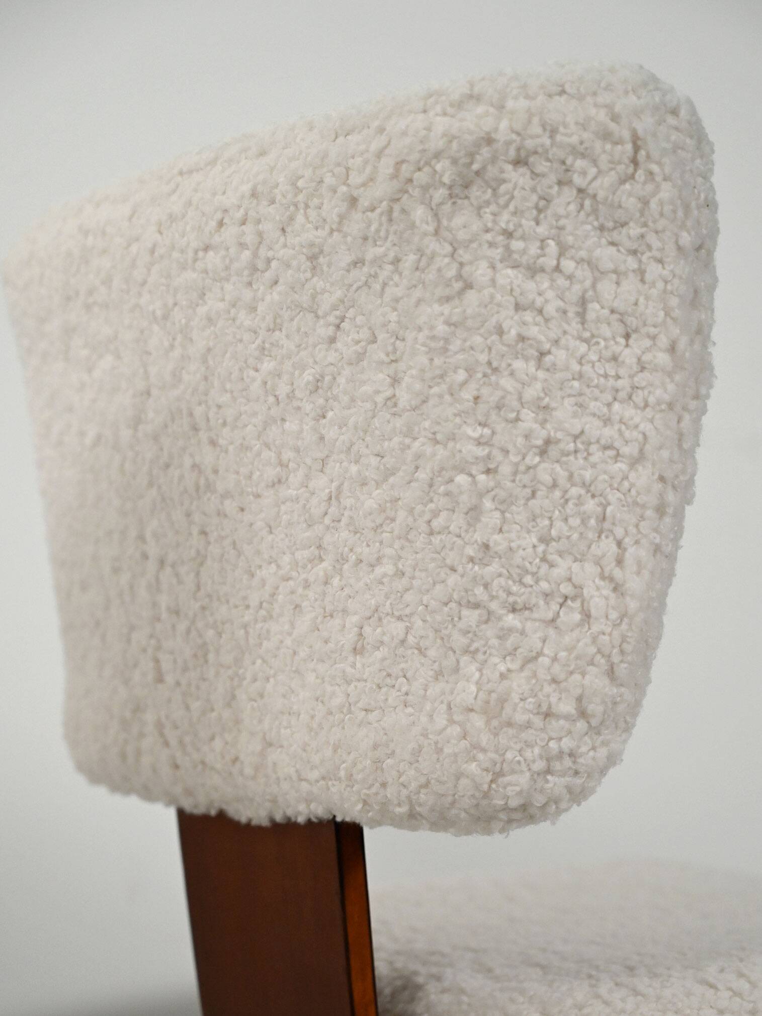 Set of Four Scandinavian Chairs in Bouclé wool