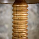Large turned wood table lamp, France, 1950s