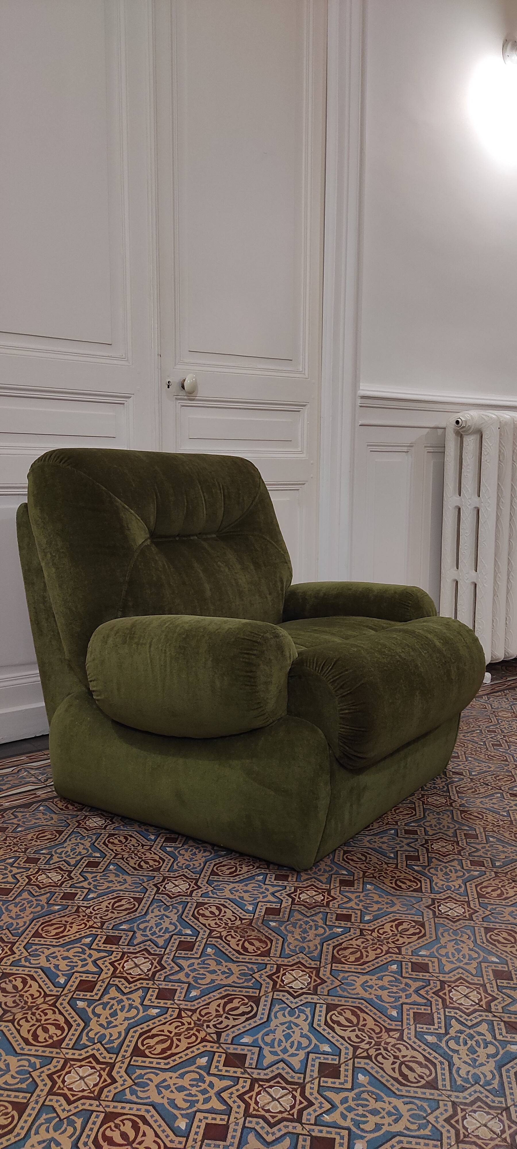 Fauteuil vintage en velours