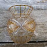 Antique two-coloured cut crystal vase from Lorraine.