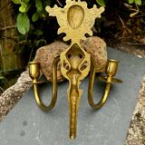 Brass chandelier Medusa Art Nouveau