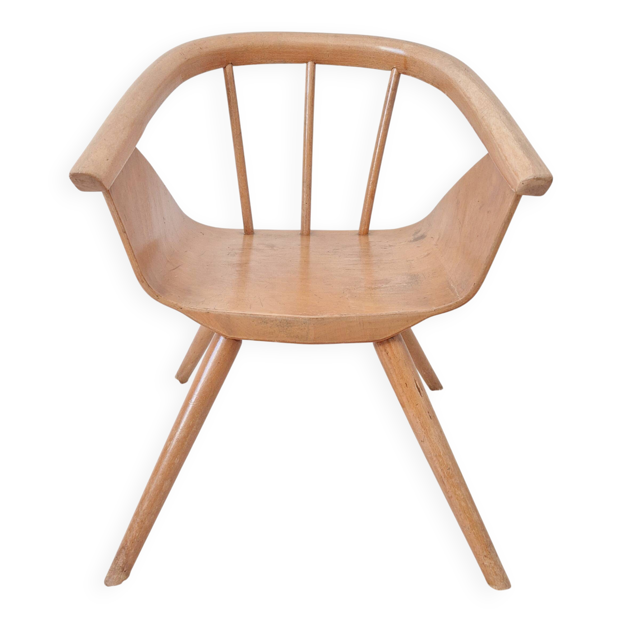 Fauteuil bois pour enfant Baumann, années 50