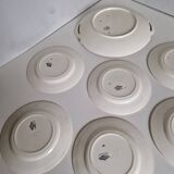 Plat et 6 assiettes à dessert art deco Badonviller