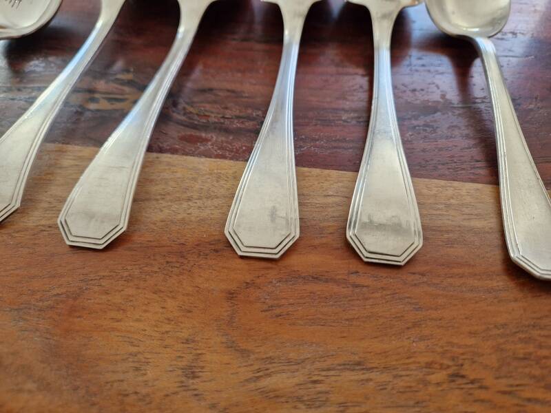 Christofle - Set of 7 table spoons model America, Design Luc Lanel
