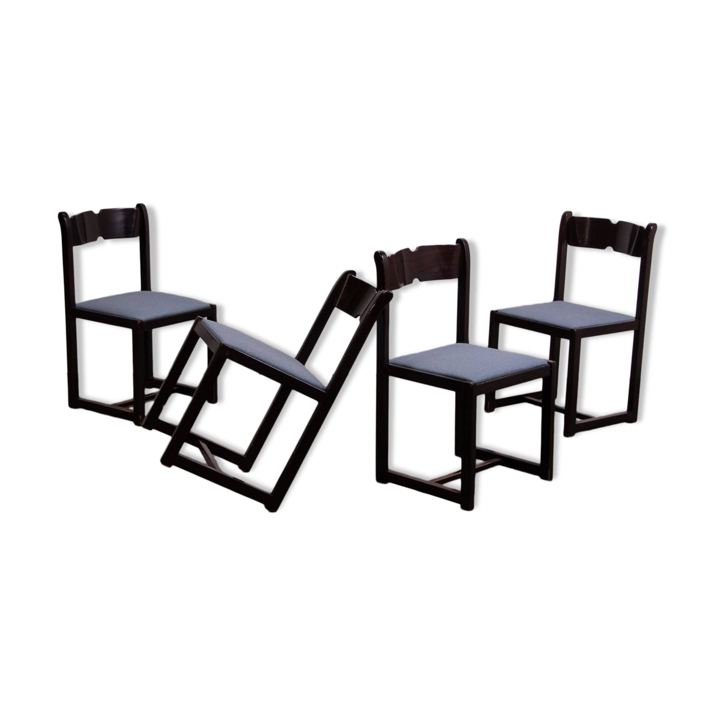 Chaises de salle à manger italiennes en hêtre et boucle