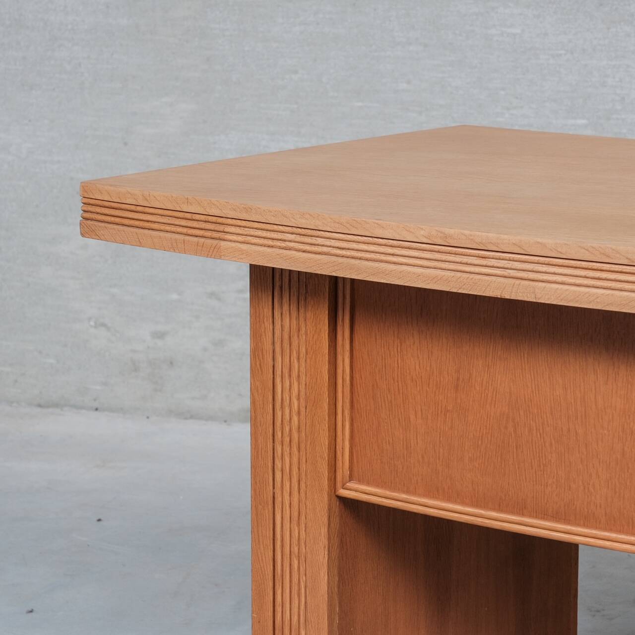 Mid-Century Oak Curved French Desk