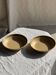 Set of 2 deep plates in stoneware with brown and dark brown rim D21.5