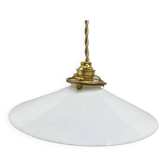 Vintage white opaline pendant light