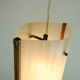 Danish modern pendant lamp teak opaline glass textured glass 1950s 60s mid century light