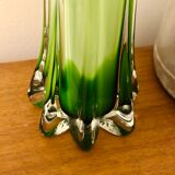 Vase feuille en verre doublé