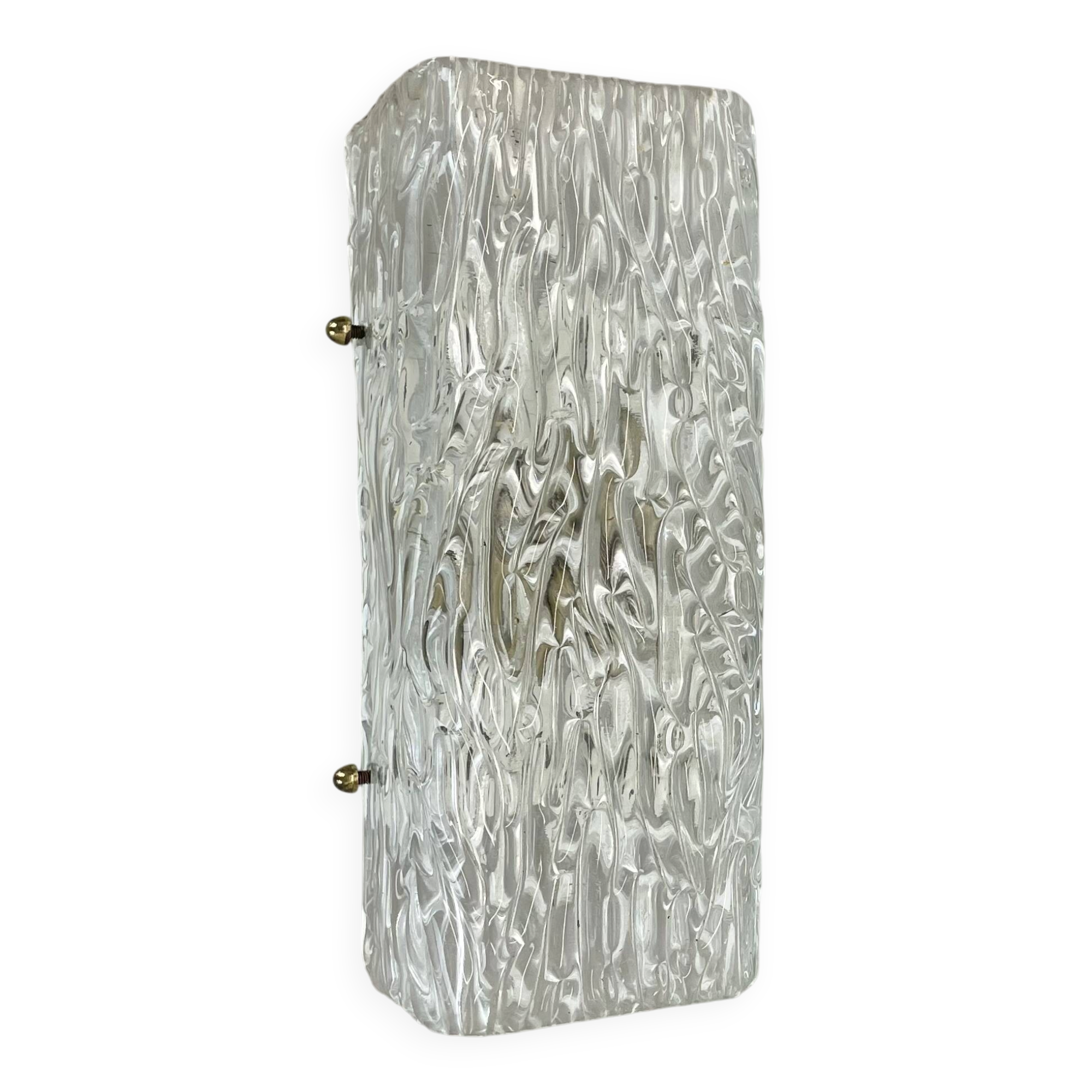 cubic Hollywood Regency Ice Glass Wall Light Made by Kalmar Lights, 1960s