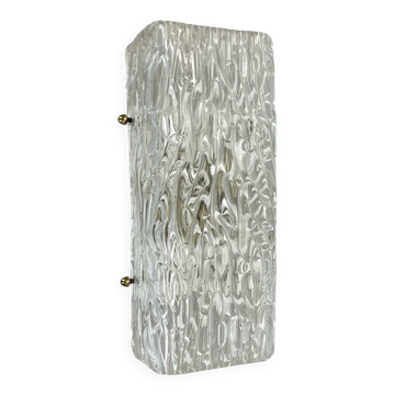 Applique en verre glacé cubique de style Hollywood Regency par Kalmar Lights, années 1960