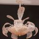Pink Art Decò Barovier e Toso Chandelier, Murano Glass, 1950s