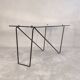 Superb asymmetrical coffee table AIRBORNE 1950s glass and lacquered metal.
