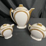 Art déco, service à café 9 pièces porcelaine Limoges vers 1930