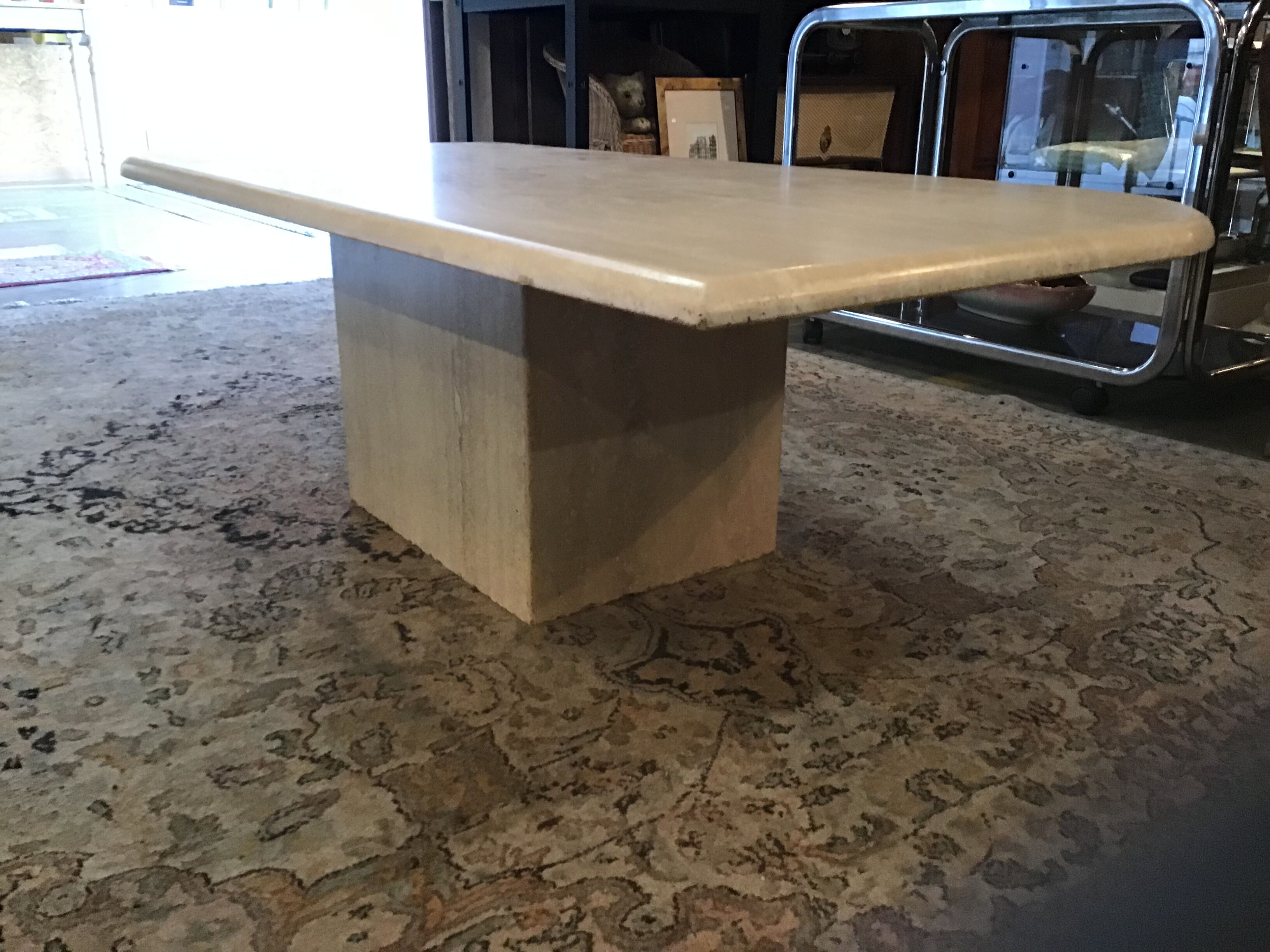 Travertine lounge table