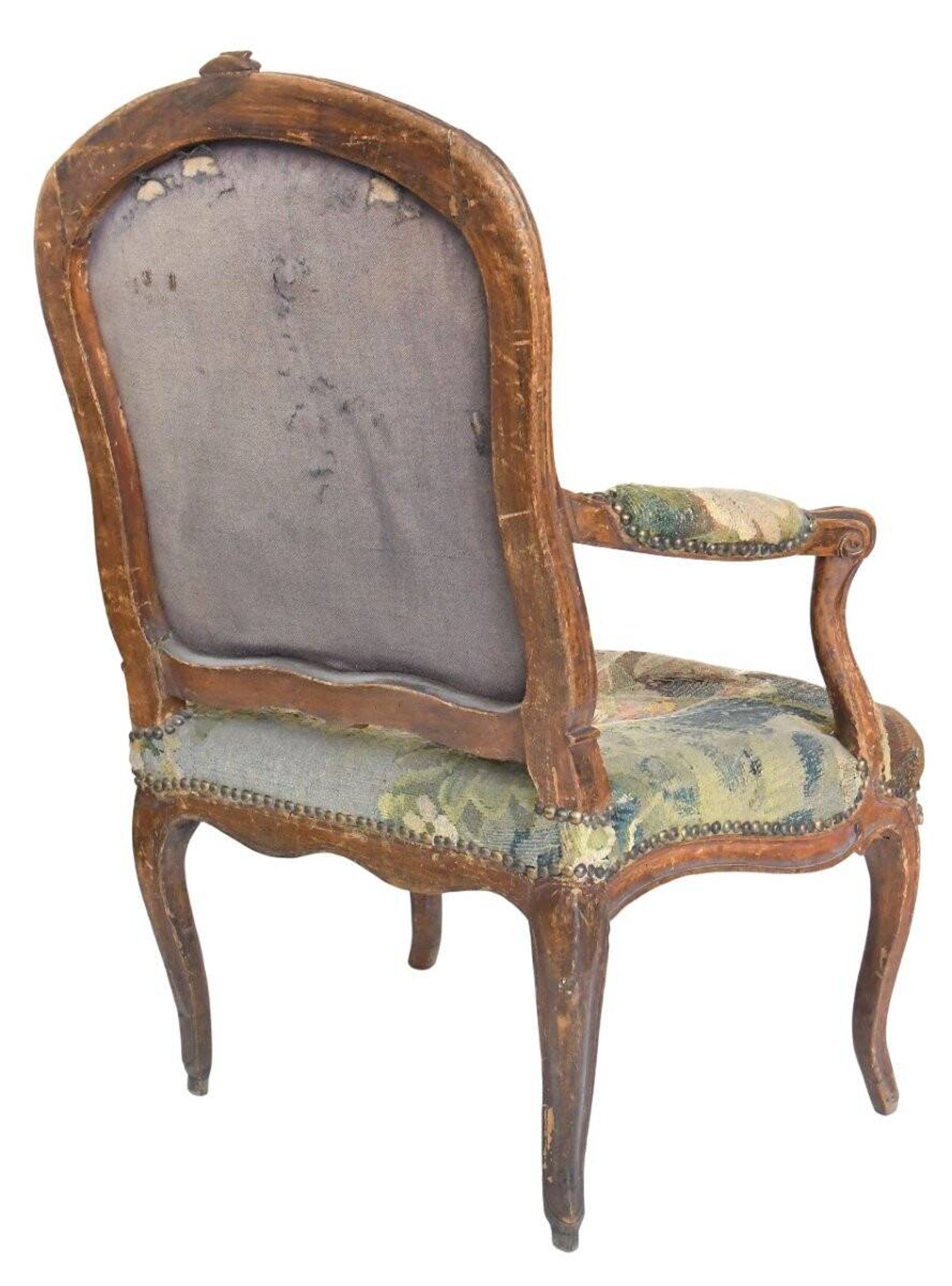 Louis XV period cabriolet armchair stamped MDLP by Martin Delaporte