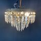 Ceiling light with 3 rows of crystal, 1950