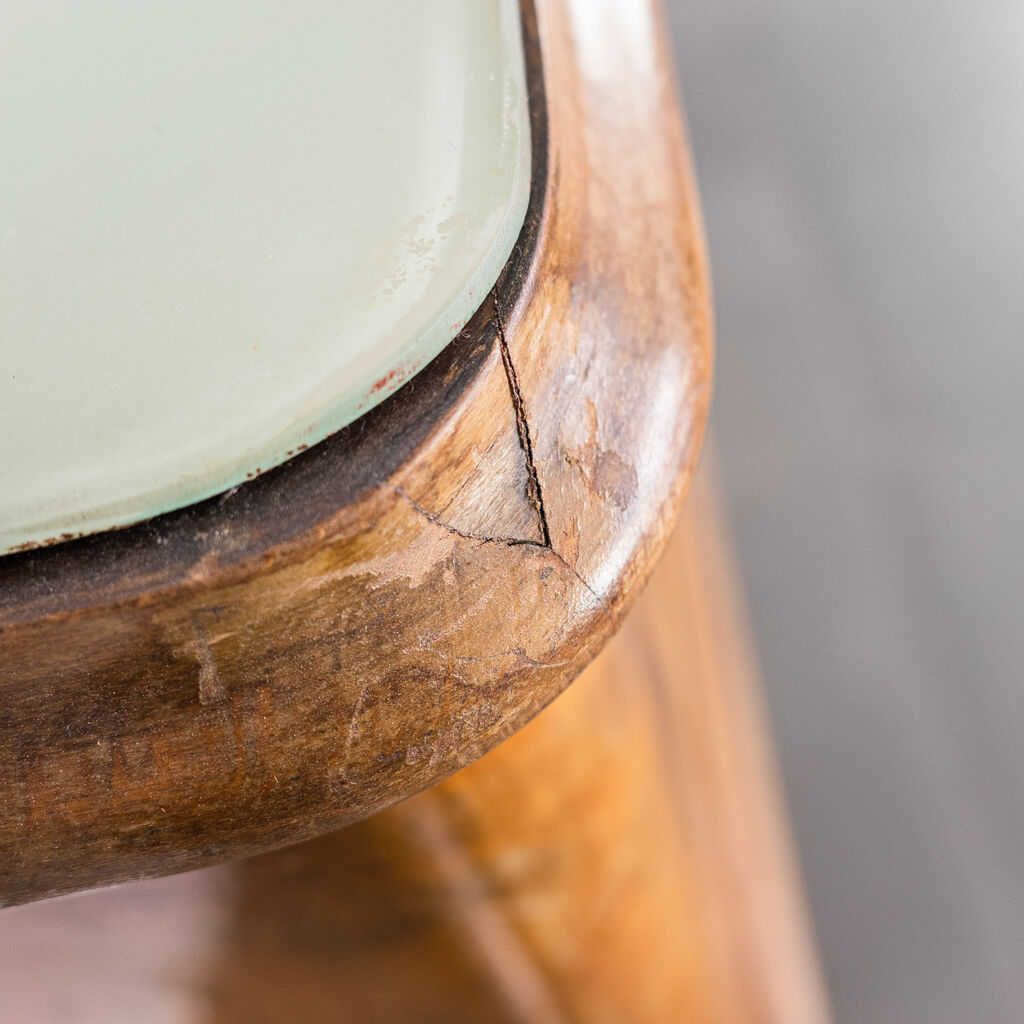 Heath wood buffet and 1950s vintage glass modern antiques