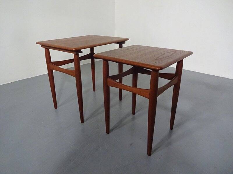 Danish Teak Nesting Tables, 1960s, Set of 2