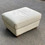 Beige leather pouf from IKEA