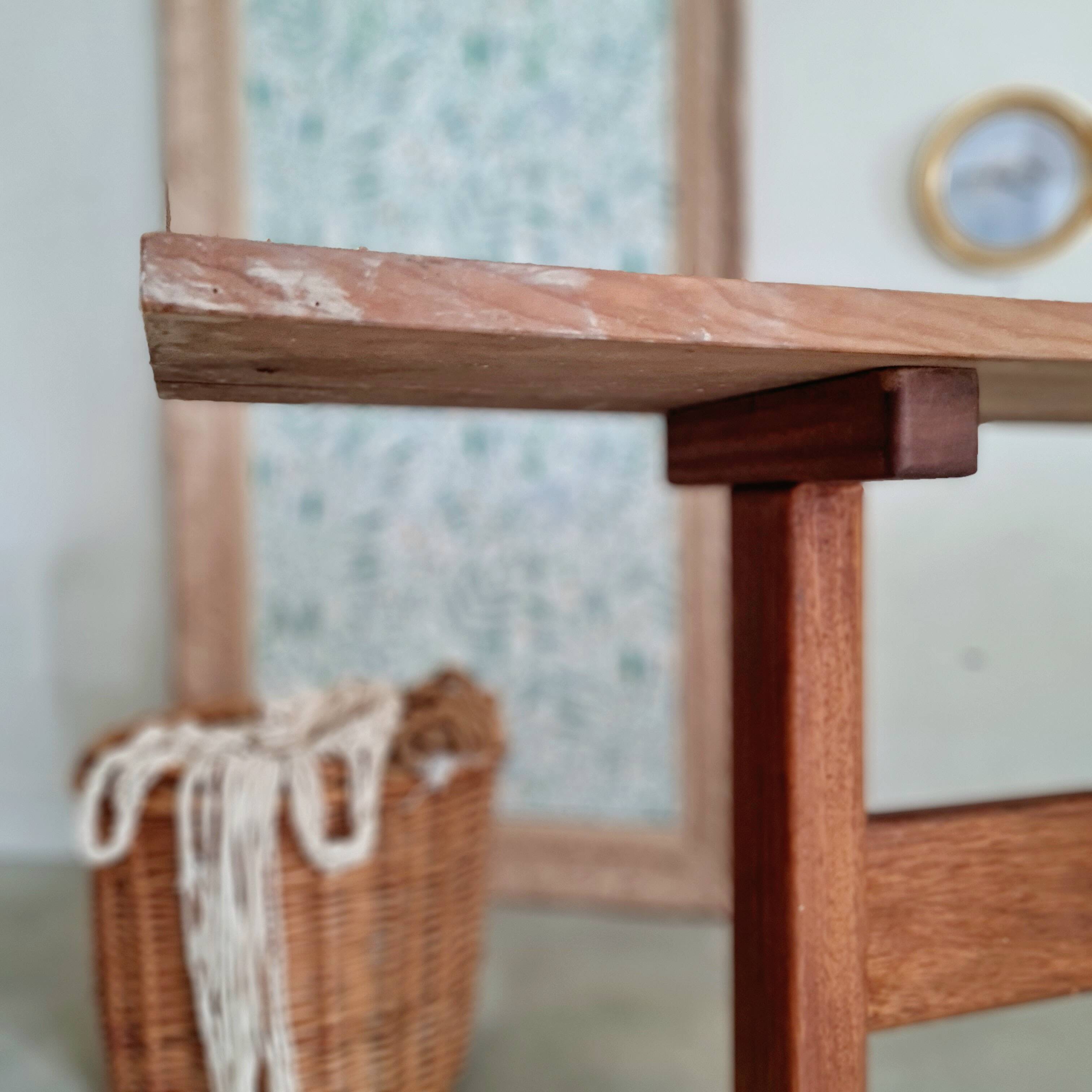 Old solid wood bench