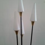 1950/50 vintage lamp post with four branches and opaline