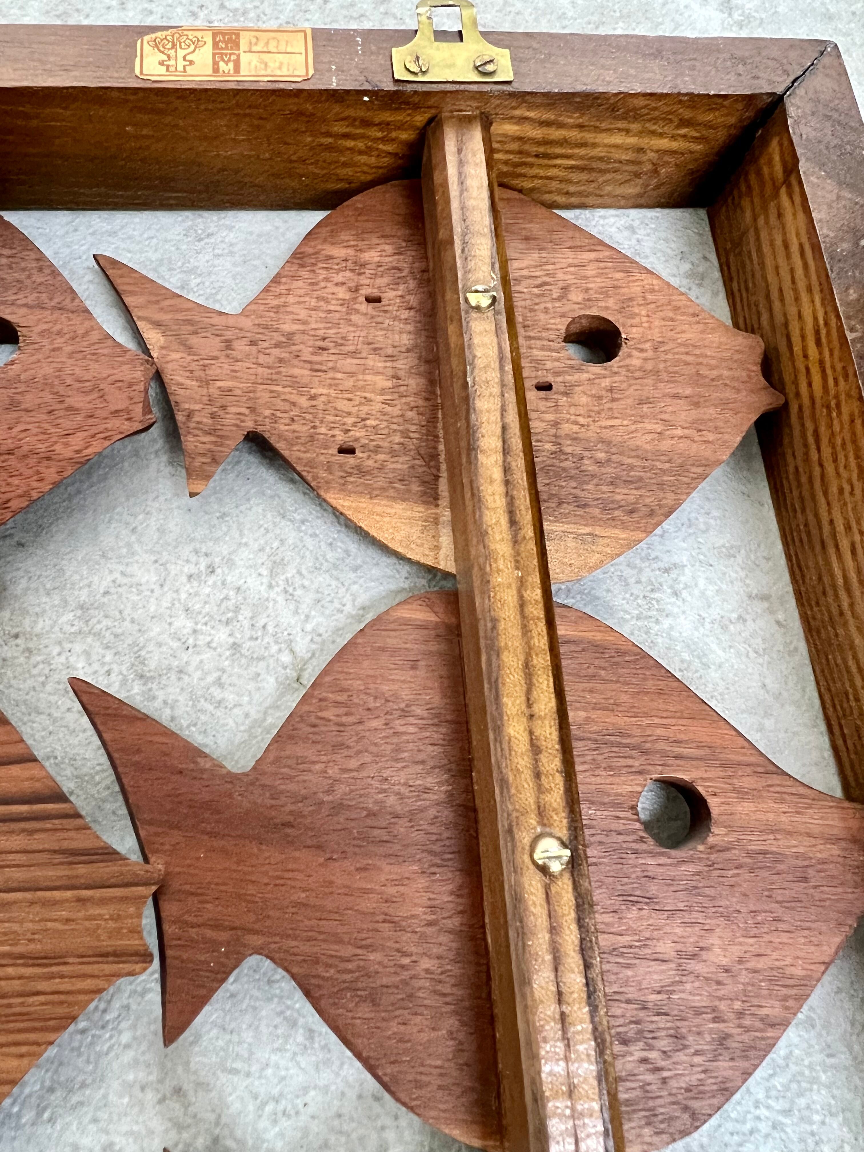 Old teak frame "fish" Scandinavian design of the 60s vintage decoration