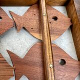 Old teak frame "fish" Scandinavian design of the 60s vintage decoration