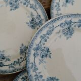 Assiettes terre de fer bleu