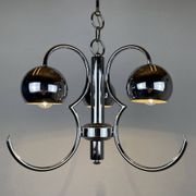 Vintage mid-century eye pendant lamp, Silver, Italy, 1970s