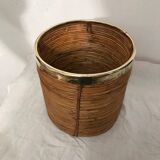 Bamboo and brass pot cover 1970